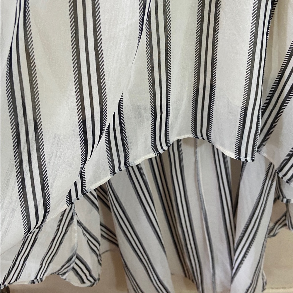 Lily Rose Striped Off Shoulder High Low Dress Ruffle Boho Summer Vacation Large - Picture 6 of 9